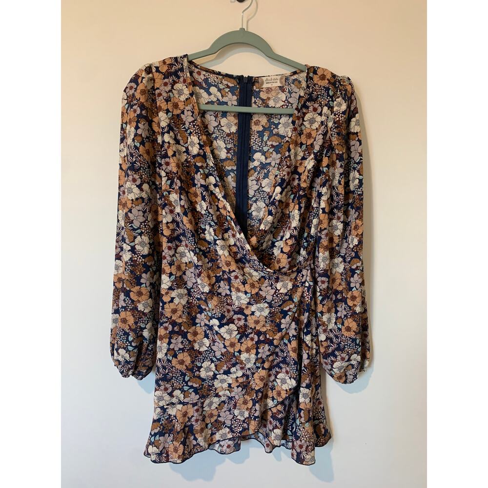 Altar’d State Floral Boho Top Size Medium USA Made Brown Black Prairie Cottage